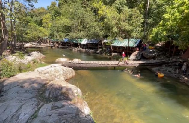 Chrok La Eang Waterfall is one of the best tourism sites in Pursat province, Travel to Cambodia